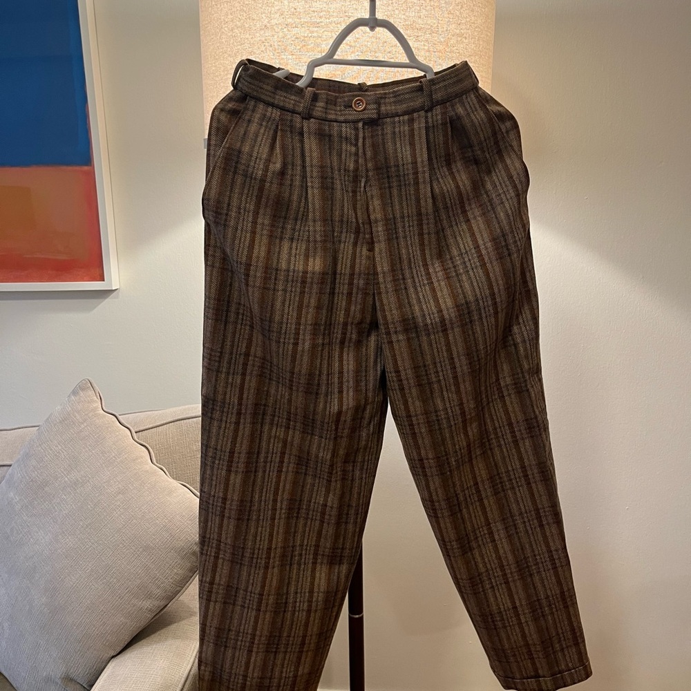 Men's Brown Plaid Pants